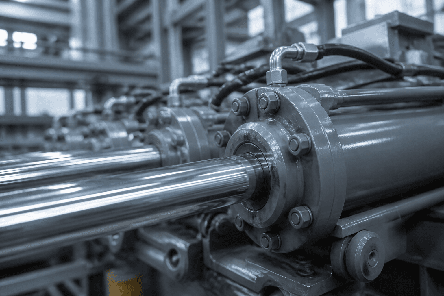 Hydraulic cylinder rods and industrial machinery